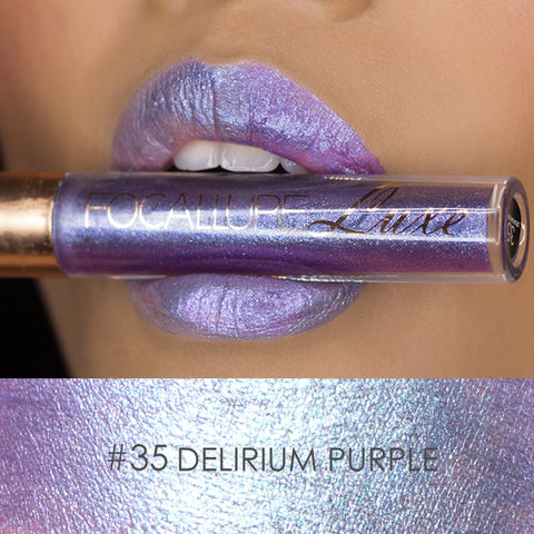 Luxe® Metallic Liquid Lipstick #35 DELIRIUM PURPLE - Focallure™ Arabia