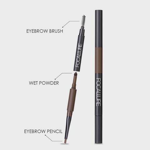 Triple Action® Auto Brow Pen #01 GRAY BROWN - Focallure™ Arabia