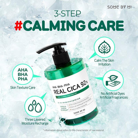 AHA-BHA-PHA Real Cica 92% Cool Calming Soothing Gel - Focallure™ Arabia