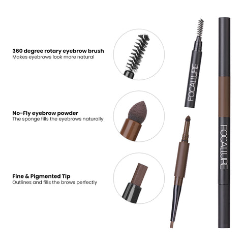 Triple Action® Auto Brow Pen #04 DARK BROWN - Focallure™ Arabia