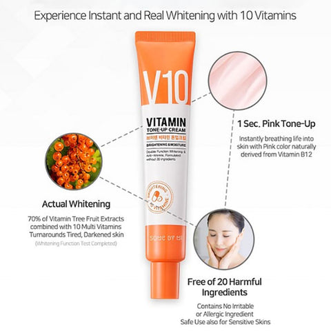 V10 Vitamin Tone-Up Cream - Focallure™ Arabia